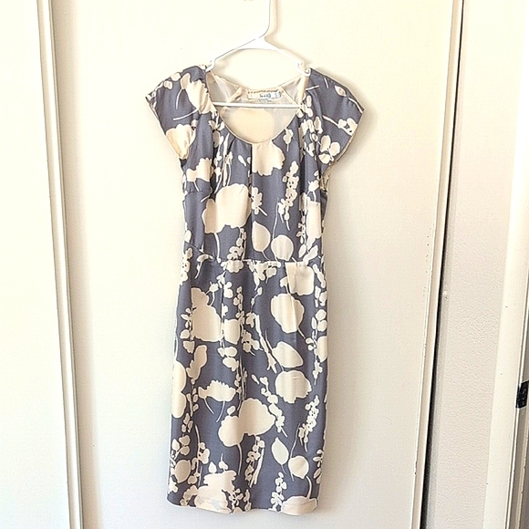 Boden Dresses & Skirts - Boden Womens 4 Short Sleeve Sheath Dress Gray Silk Office Contemporary Summer